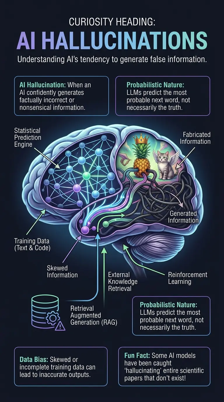 Infographic explaining AI hallucinations, their causes, real-world impact, and mitigation strategies. #AI #ArtificialIntelligence #MachineLearning #Hallucinations #Infographic