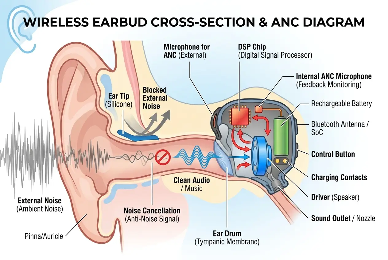Visual explanation of What Makes Your Wireless Earbuds Sound So Clear?