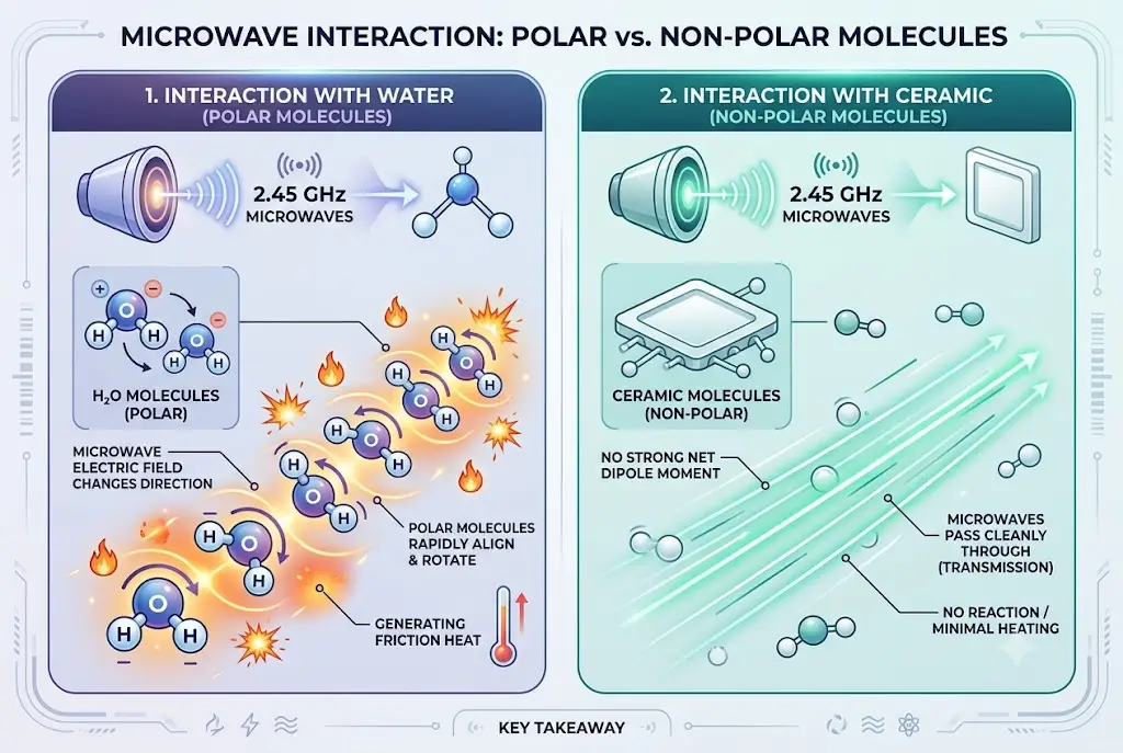 Why Do Microwaves Heat Food But Not the Plate?